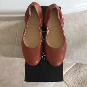 J Crew Emma Leather Ballet Flats in Burnt Spice